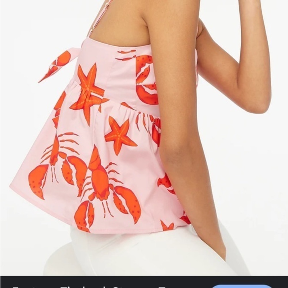 J. Crew Pink Top with Red Print